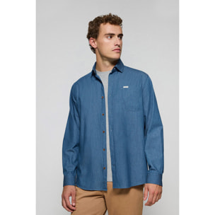 Camisa denim con bolsillo y detalle Polo Club