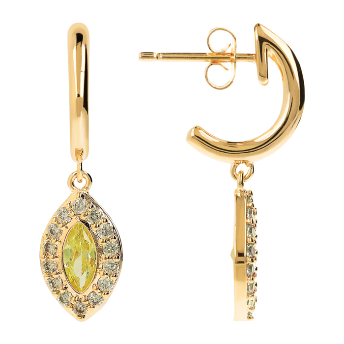 Orecchini Pendenti Marquise Golden con Cubic Zirconia Gialle