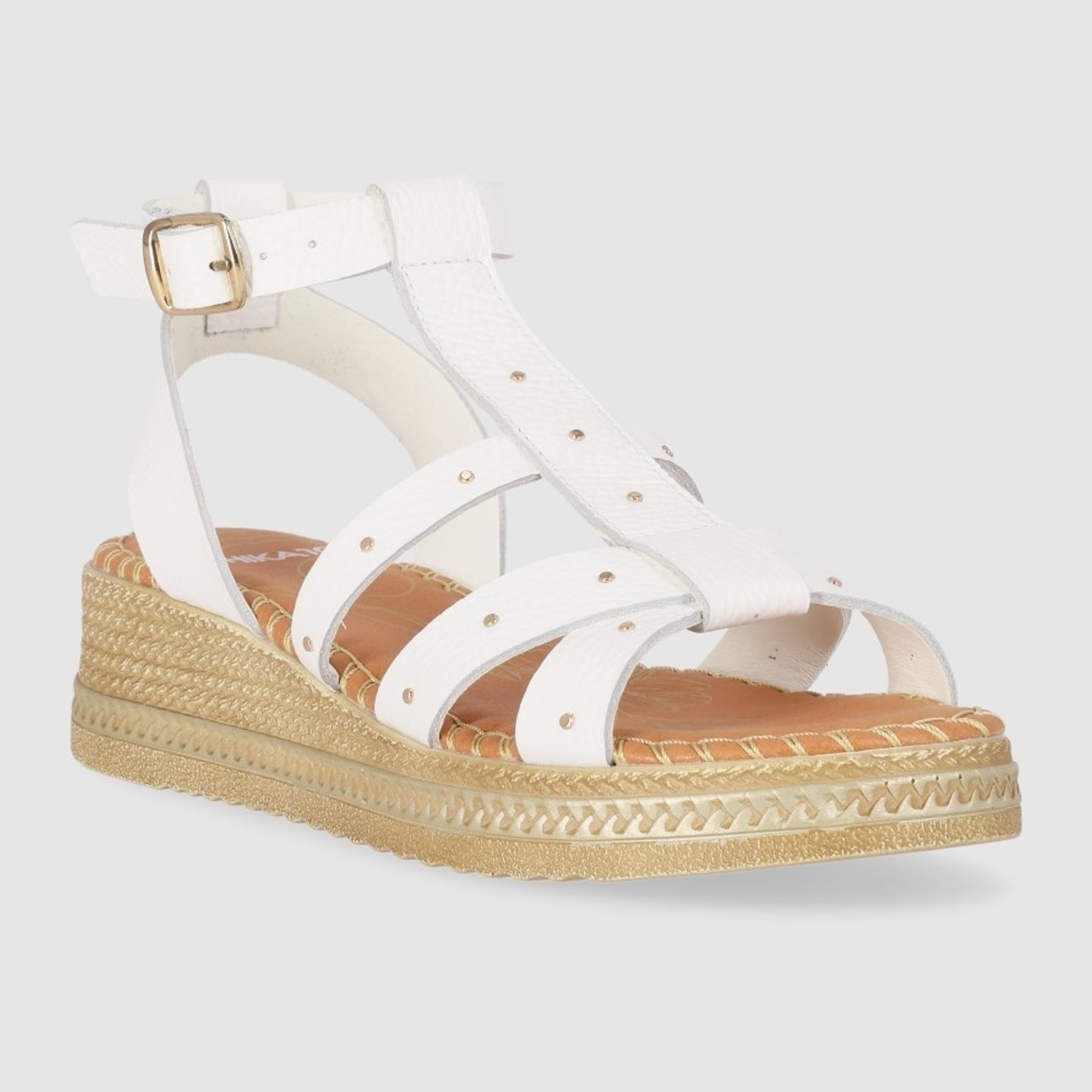 Sandalias de Piel - Blanco - Tacón: 5 cm