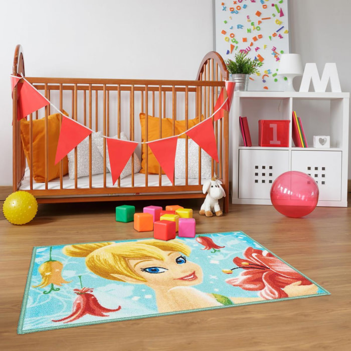 Tapis enfant La Fée Clochette, lavable en machine à 30°C