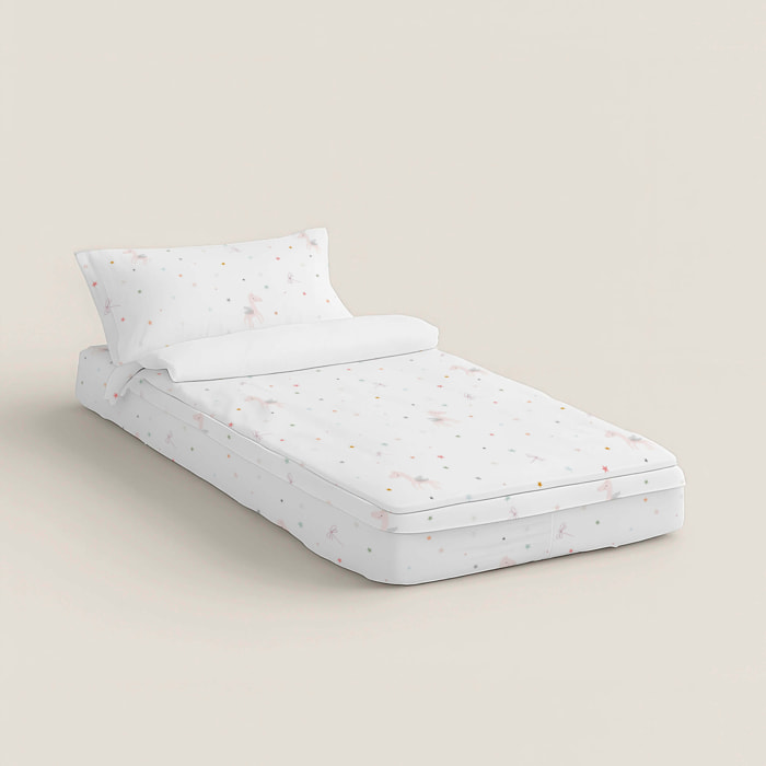 Saco Nórdico Estampado - Infantil - Con cremallera - Incluye 1 Funda de Almohada - 100% Algodón - Pegaso Mágico