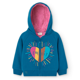 Chaqueta felpa de bebé niña