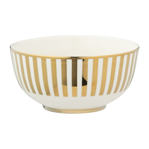 J-Line plat Lignés - porcelaine - or/blanc - boîte de 2