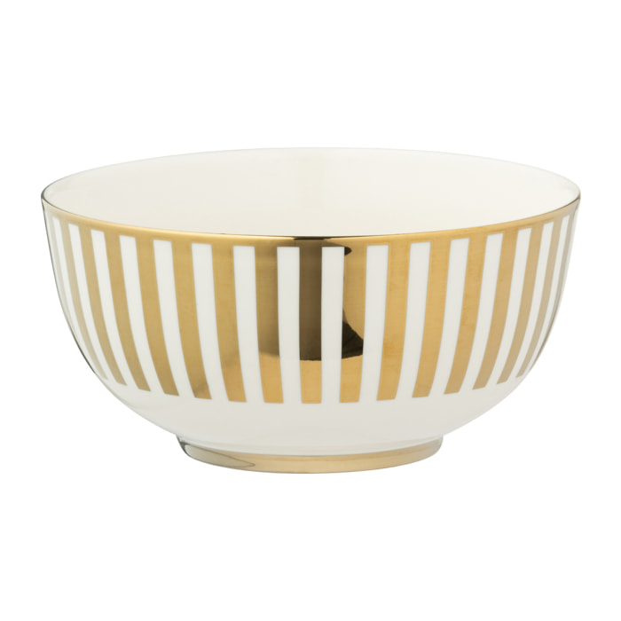 J-Line plat Lignés - porcelaine - or/blanc - boîte de 2