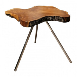 Table basse en bois de teck huilé avec piètement métal - AMPYANG