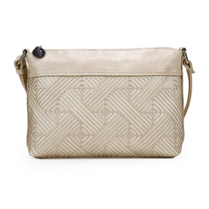 Bolso bandolera beige con cremallera