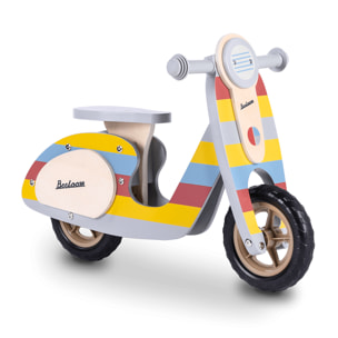 Moto sin pedales RAINBOW SCOOTER correpasillos infantil de madera diseño multicolor