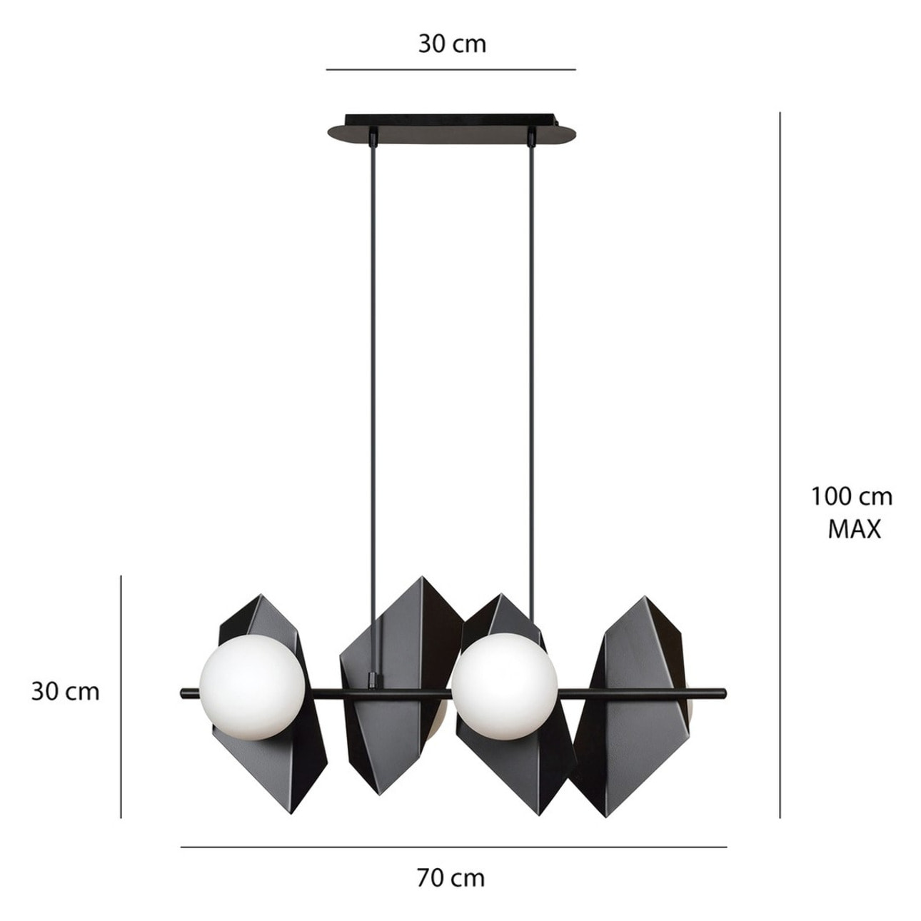 Lampada a sospensione Drifton in acciaio nero e vetro