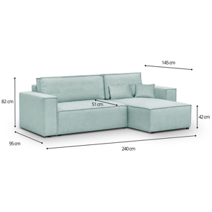 Canapé d'angle convertible 4 places en tissu - LIVIA NEW