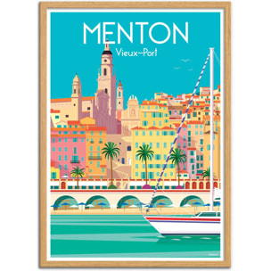 Affiche - Menton Vieux-Port - Raphael Delerue