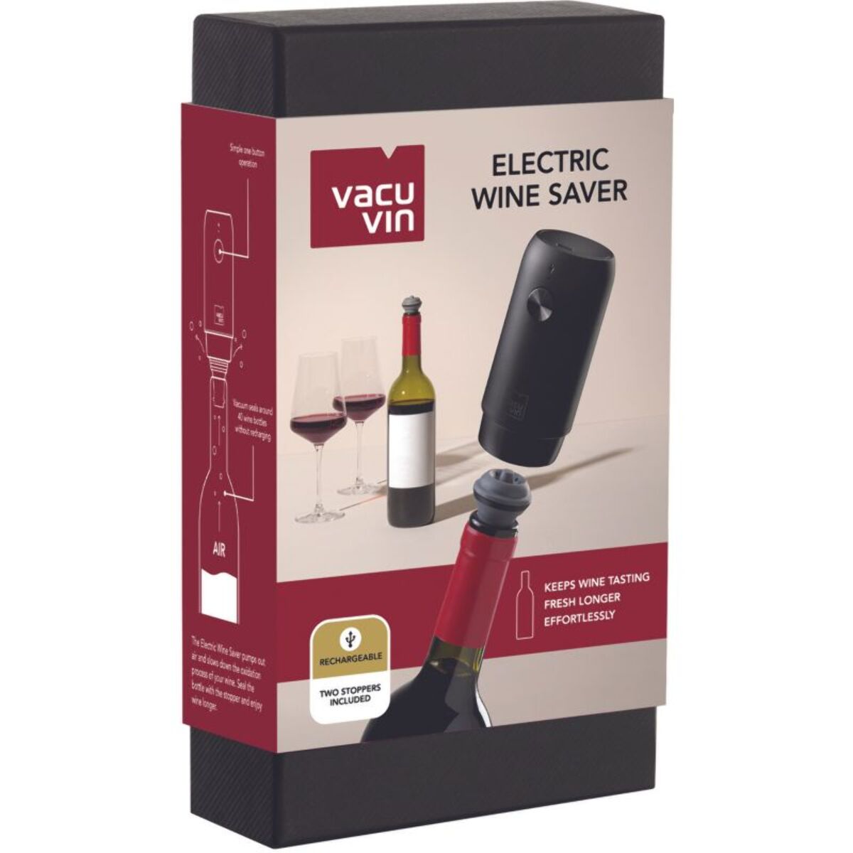 Pompe à vin VACUVIN Vide d'air electrique Wine Saver