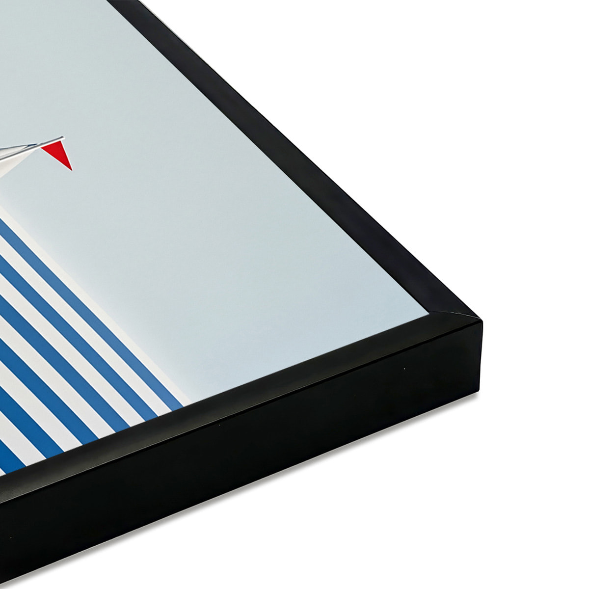 Affiche encadrée voilier graphique Affiche + cadre en métal - Noir