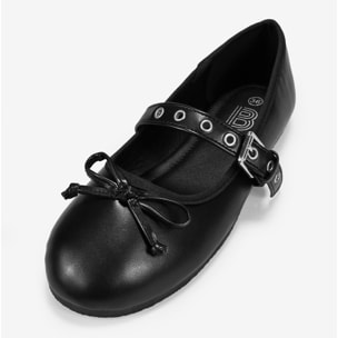Bailarinas negras con tachas y lazo