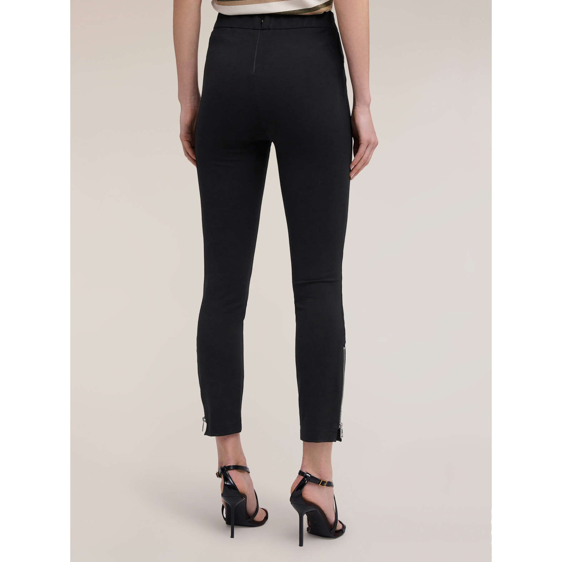 Motivi - Pantalones slim en punto milano - Negro