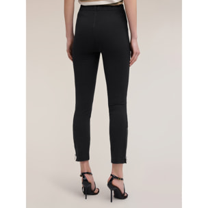 Motivi - Pantalones slim en punto milano - Negro
