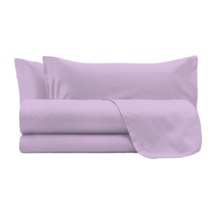 COMPLETO LETTO MAX COLOR, 100% Cotone, Made in Italy - LILLA