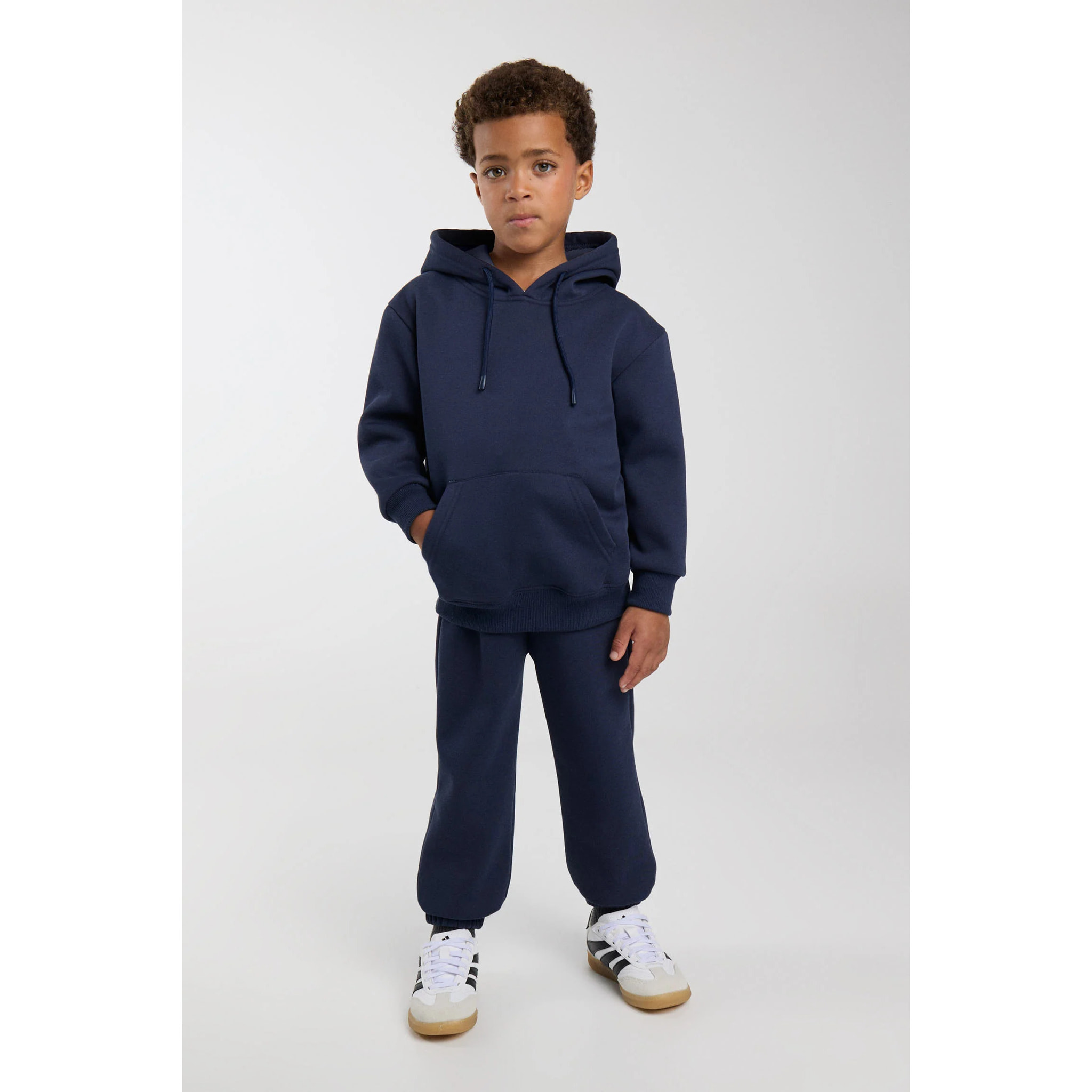 Chándal deportivo de niño afelpado sudadera y jogger ancho marino