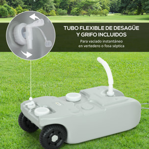 Contenedor de Agua 40 L con Ruedas Tanque de Agua Portátil con Manija Metálica y Grifo para Caravanas Autocaravanas Camping al Aire Libre