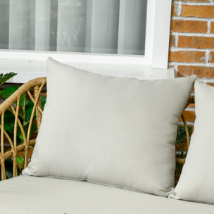 Salon de jardin 4 pièces – Design élégant – Plateau en verre