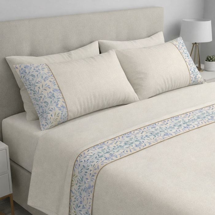 Completo letto Armonie IPERSAN Puro Cotone Felce Borbonese Beige