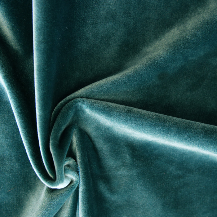 Rideau en velours feutré uni - Bleu Paon