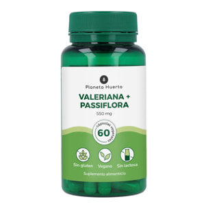 PLANETA HUERTO | Valeriana + Passiflora en Cápsulas - Relajación y Sueño Reparador - 60 Cápsulas |