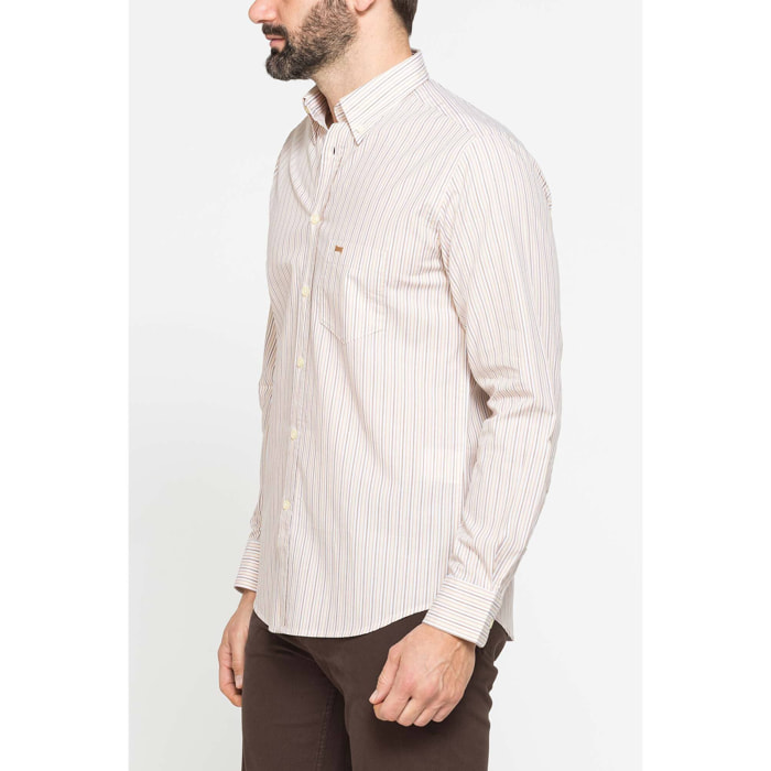CAMICIA BUTTON-DOWN CON MANICA LUNGA E TASCHINO