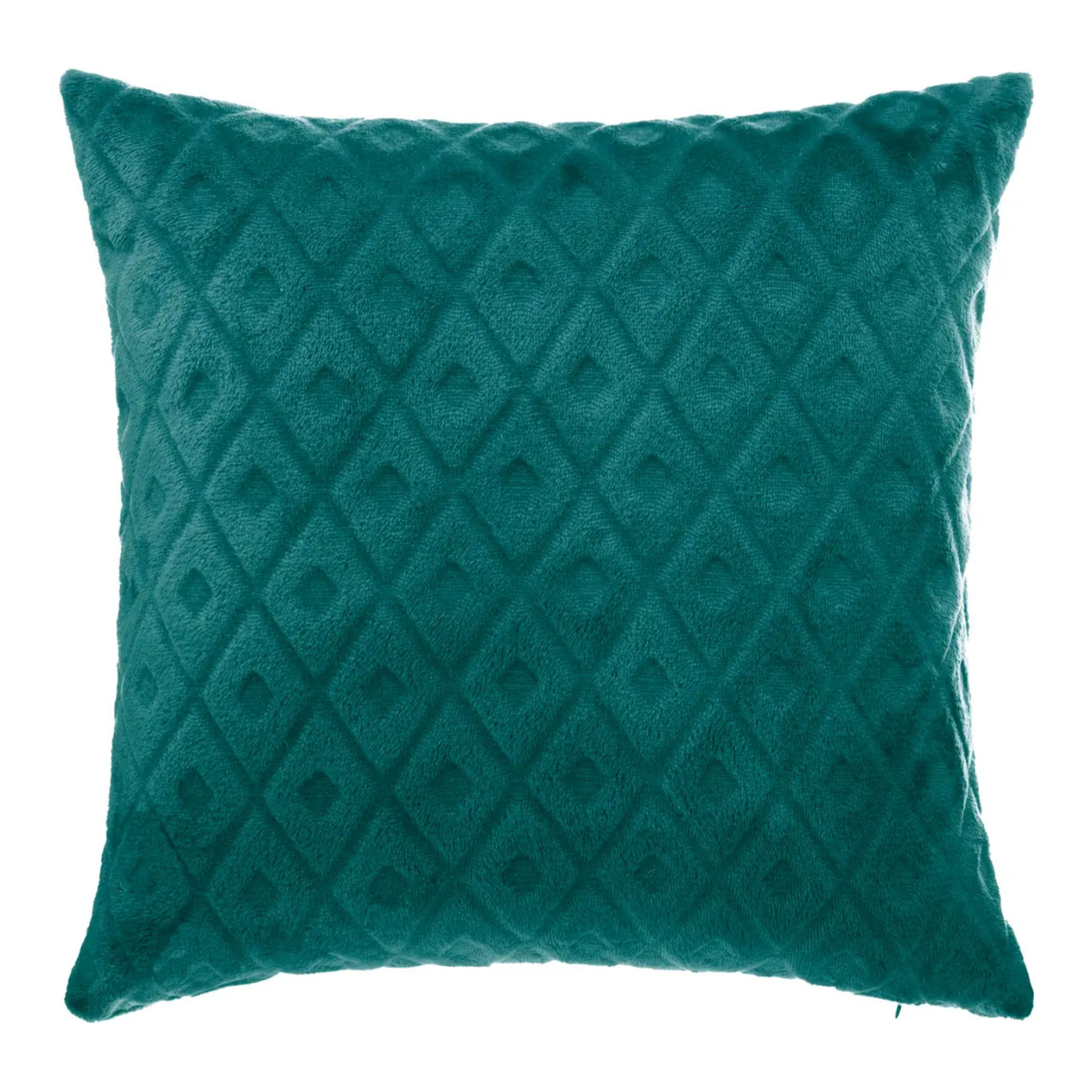 Coussin losanges flanelle bleu canard 40x40cm