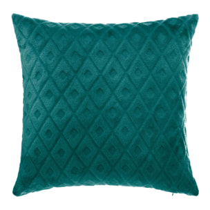 Coussin losanges flanelle bleu canard 40x40cm