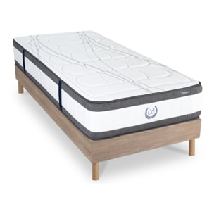 Ensemble Matelas Signature avec Sommier Couleur Bois