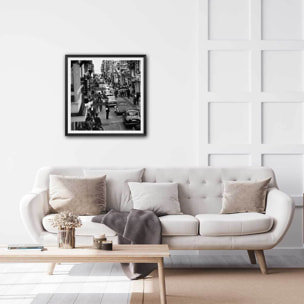 Affiche ville - Le Touquet en 1960 Affiche + cadre en bois - Noir