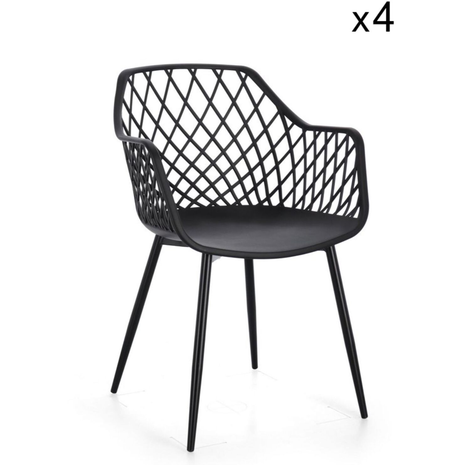 Set di sedie OPTIK in polipropilene e acciaio nero