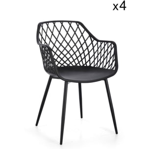 Set di sedie OPTIK in polipropilene e acciaio nero