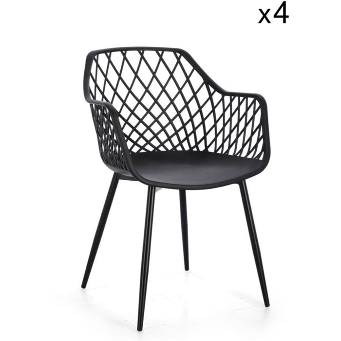 Set di sedie OPTIK in polipropilene e acciaio nero