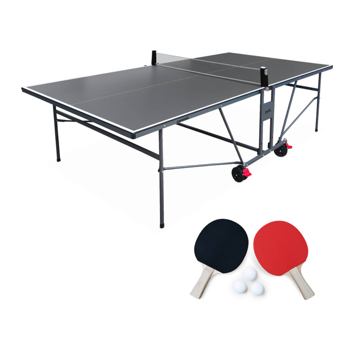 Table de ping pong intérieure premium avec 2 raquettes et 3 balles TABLE DE PING PONG INTÉRIEURE