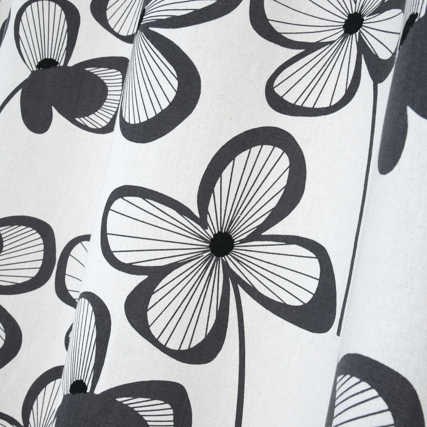 Rideau floral graphique moderne - Ardoise