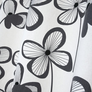 Rideau floral graphique moderne - Ardoise