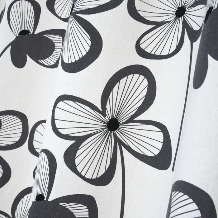 Rideau floral graphique moderne - Ardoise