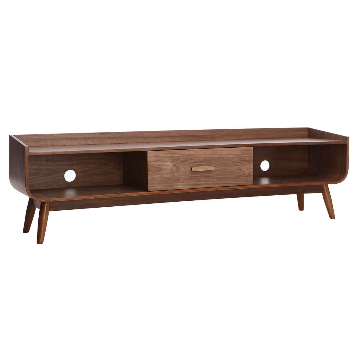 Meuble TV vintage bois noyer L180 cm HALLEN
