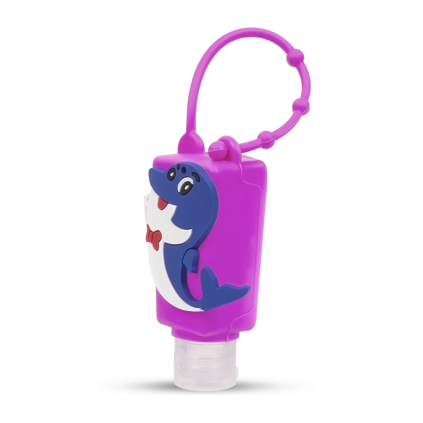 Portachiavi Bottiglia igienizzante mani alcol ricaricabile 30ml. Design delfino.