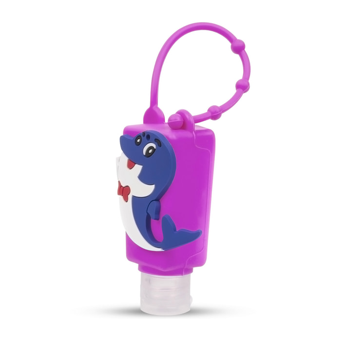 Portachiavi Bottiglia igienizzante mani alcol ricaricabile 30ml. Design delfino.