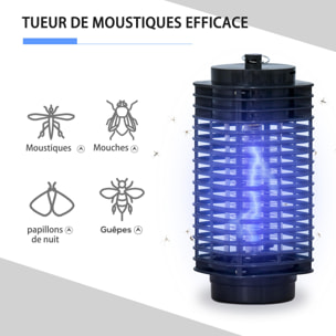 Outsunny Lampe anti-insectes anti moustique design lanterne tue mouche électrique destructeur d'insectes LED 3 W noir