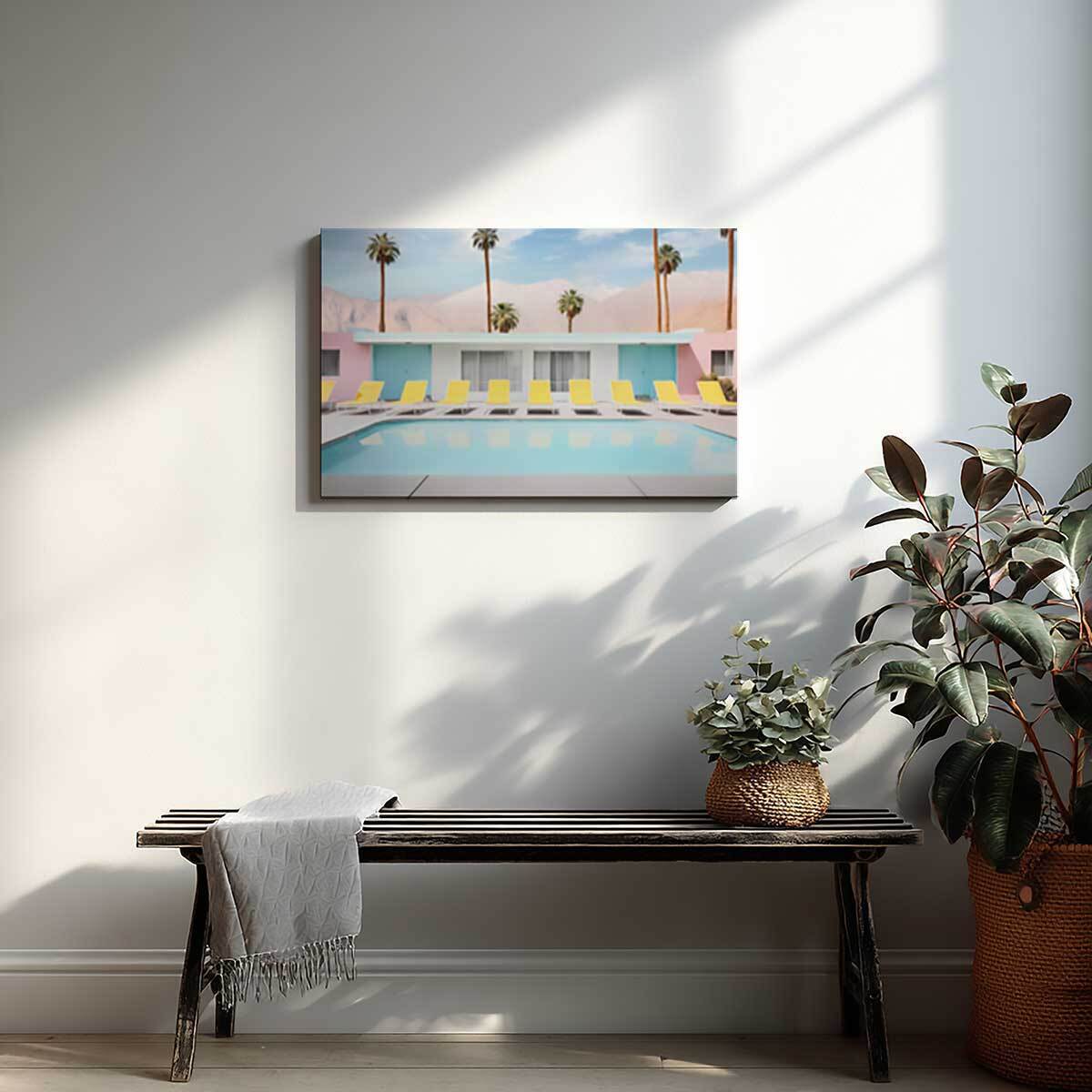 Tableau californie Une Journée à la piscine Toile imprimée