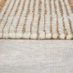 Tapis de couloir jute et laine MEDINA BLOCKS Noir