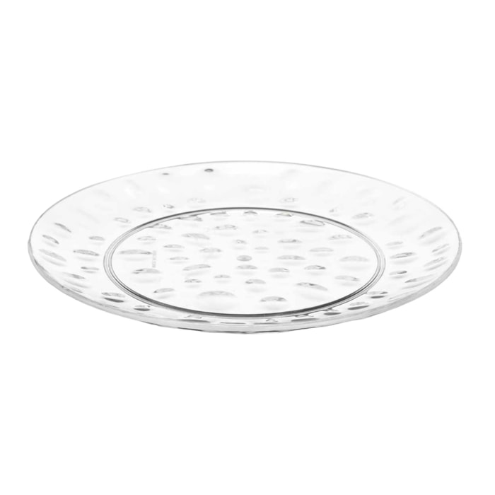 Plato postre plastico puntos 21,5cm tran colección leknes