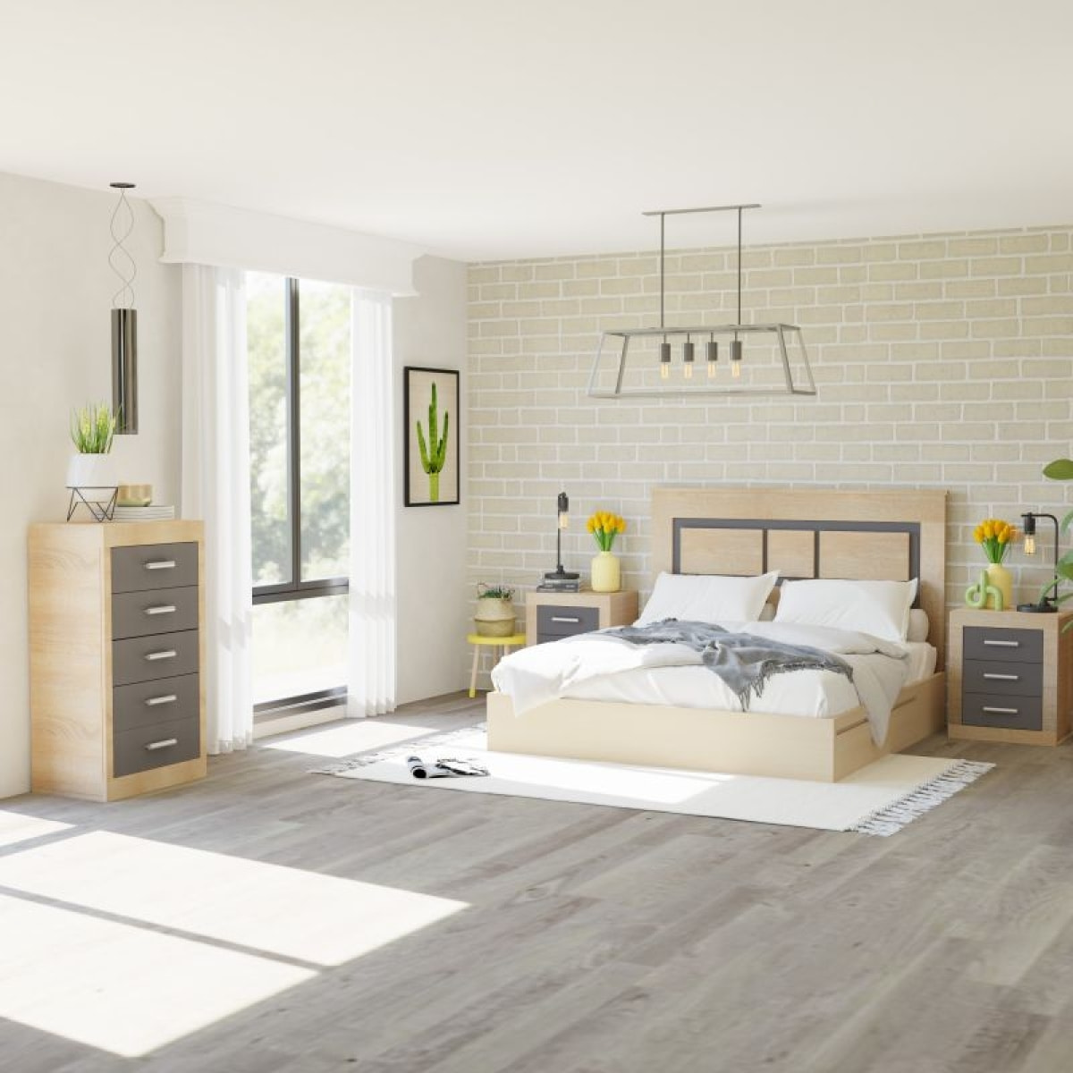 Dormitorio Kira 5C Plus Cambria - Grafito