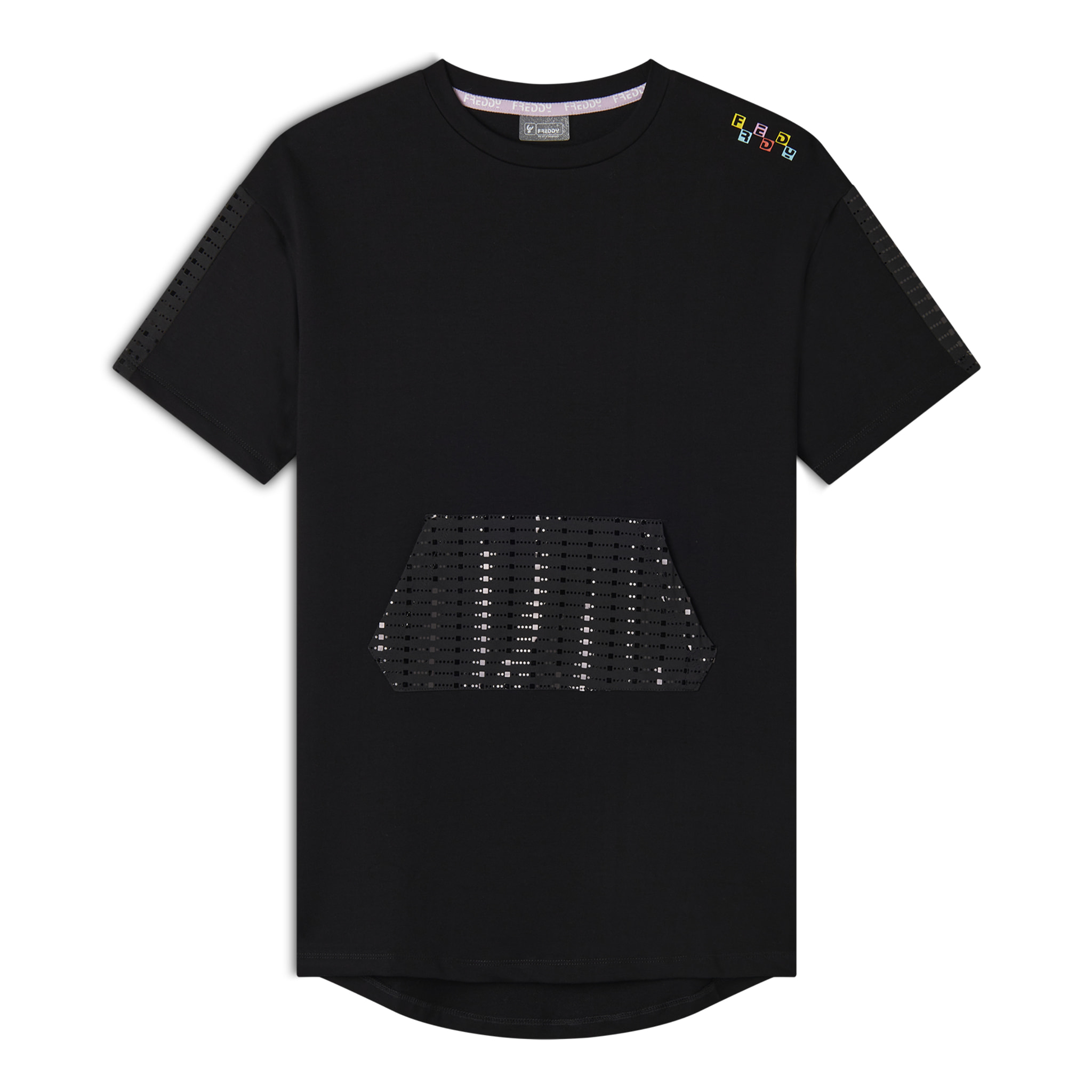 Maxi T-shirt Vestito Bambina con Tasca a Paillettes