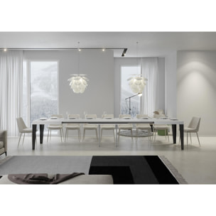 Mesa extensible 90x180/440 cm Flame Fresno Blanco estructura Antracita