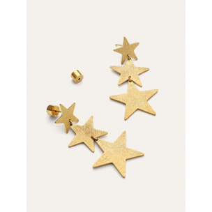 Pendientes Shinning Stars Acero Baño Oro