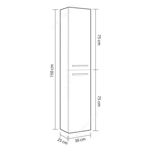 Columna de baño Athena 2 puertas Blanco Artik (Blanco Mate) – Roble Alaska